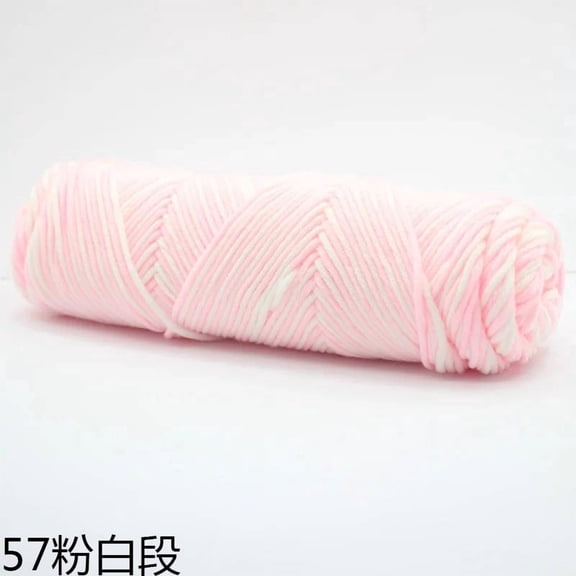 Namzi 8-Strand Mixed Fiber Yarn for Crocheting - 2 Rolls Yarn, Soft Premium Yarn Packs for Crocheting Projects, Durable Yarn for DIY Crafts.pink + white