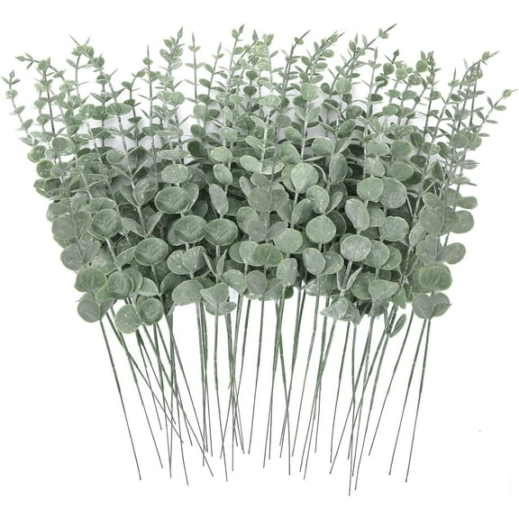 Namzi 80pcs Eucalyptus Stems Decor 14.1 Inch Artificial Eucalyptus Leaves Faux Greenery Branches