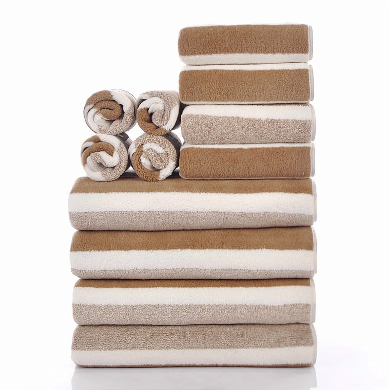 Namzi Absorbent Hand Towels, brown Basics Towel Set (8 Pcs) - Bath Towel:70*140CM，Towel:3575CM/13.78*29.53in, hand towel :30*30CM， Coral Fleece Towels & Washcloths, Premium Thick Towel Set