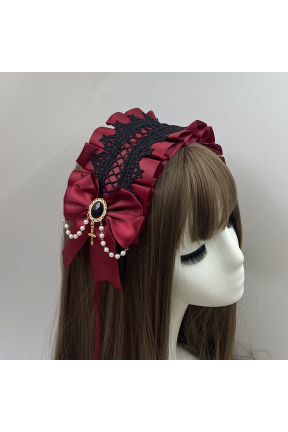 Animal Anime Faux Fur Fox Wolf Bear Cat Dog Ears Headband with Bells Lolita Hairband Headwear Headpiece Hair Hair Clips(Red)