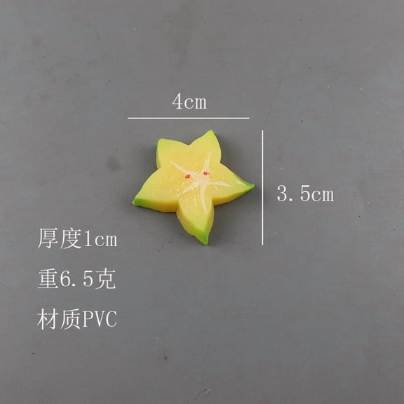 Namzi Artificial Fruit Slices Blocks 1 Pack Plastic Decor Props for Home Decor Photography Display Ornament 0.79‑3.15In Star‑Shaped Carambola Slices