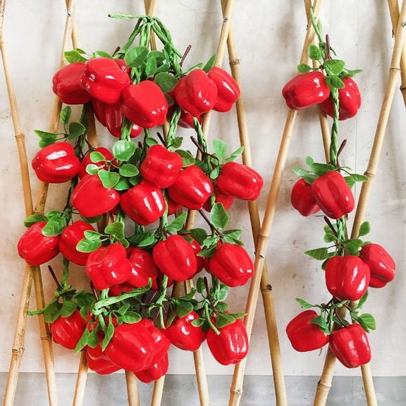 Namzi Artificial Fruits Pack Fruit kebabs, Fake Fruit Set Foam Fruit for Decor, Decorative Fruit for Home Party Vase Fillers Photography Props (Red bell pepper,10pcs)