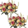 thumbnail image 1 of Namzi Artificial Hydrangea Flowers 4 pcs Silk Home Decor Flowers, Wedding Centerpiece Flowers, Party Decoration Flowers, Small Faux Roses for Vase Filler,Dark Pink, 1 of 4