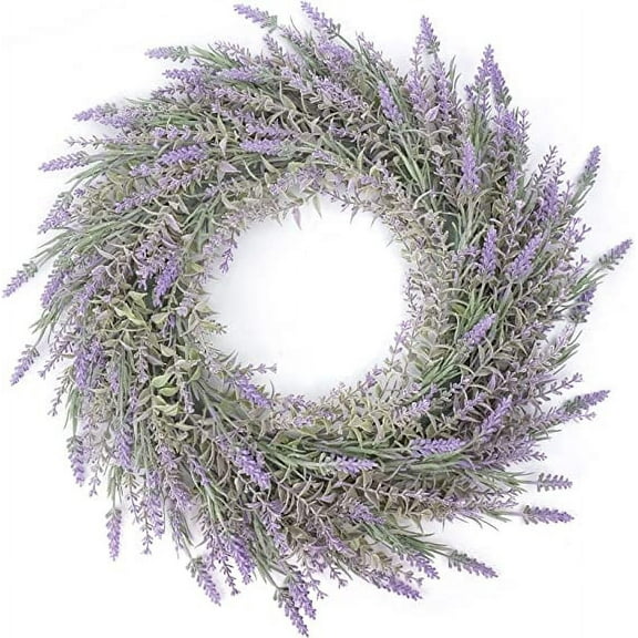 Namzi Artificial Lavender Wreath 18 Door Wreaths for Front Door Outside Spring Summer Wreath Window Farmhouse Wreath for All Seasons Windows Wreath for Wall Home Party Wedding Dcor