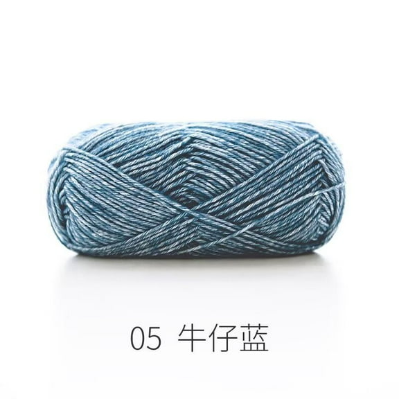 Namzi Assorted Yarn - Wool for Knitting, 78% Cotton 22% Acrylic Blend, denim blue, 1 roll - Ideal for Crocheting & Craft Projects