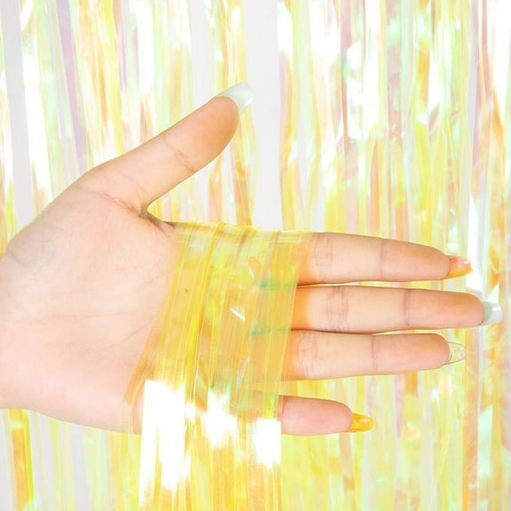 Namzi Backgrounds 2pcs 100*200cm Glittering Foil Curtain Backdrop, Wedding Backdrop Curtain, Graduation Party Decor & Party Supplies for Birthday Celebrations,Yellow