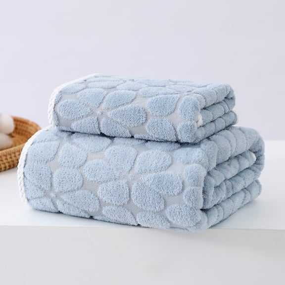 Namzi Bath Towels Soft - 3-Pcs light blue Bath Rags for Body, 70*140cmPremium Coral Fleece, Ultra Absorbent, Ideal Bathroom Bath Towels for Daily & Travel Use,