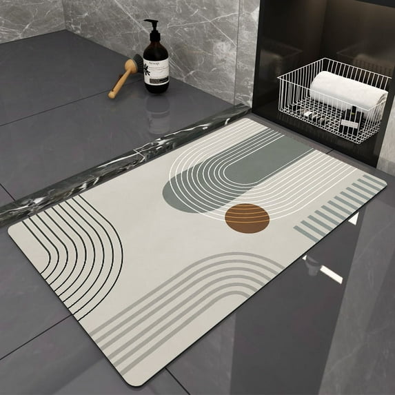 Namzi Bathroom Rug Mat, Non-Slip Plush Shaggy Bath Carpet, Machine Wash Dry, Bath Mats for Bathroom Floor, Tub and Shower, Bathroom Runner BathMatAccessories Decor, Apricot,16*24inch