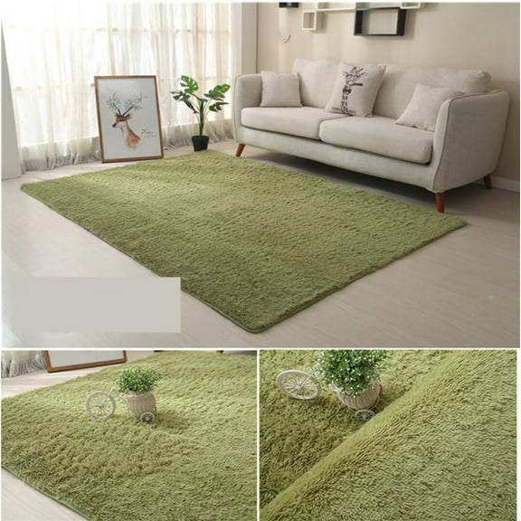 Namzi Bathroom Rug Mat , Non-Slip Plush Shaggy Bath Carpet, Machine Wash Dry, Bath Mats for Bathroom Floor, Tub and Shower, Bathroom Runner Bathmat Accessories Decor, Green B,16*24inch