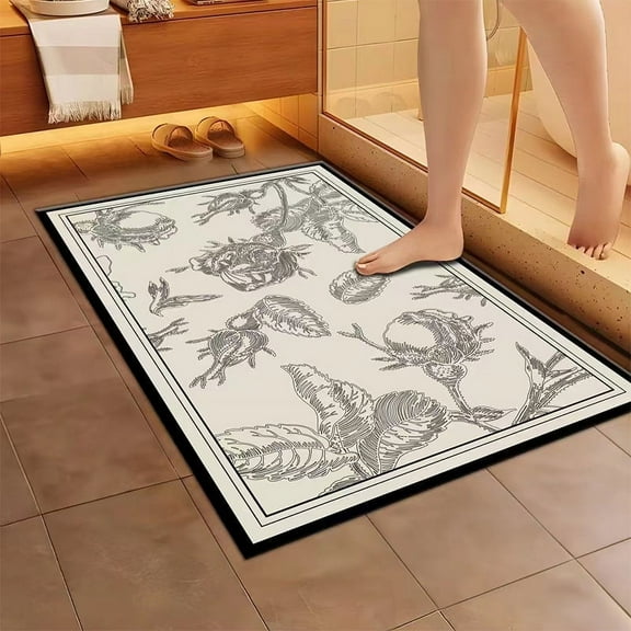 Namzi Bathroom Rug Mat , Non-Slip Plush Shaggy Bath Carpet, Machine Wash Dry, Bath Mats for Bathroom Floor, Tub and Shower, Bathroom Runner Bathmat Accessories Decor 15*23inch (Style A)