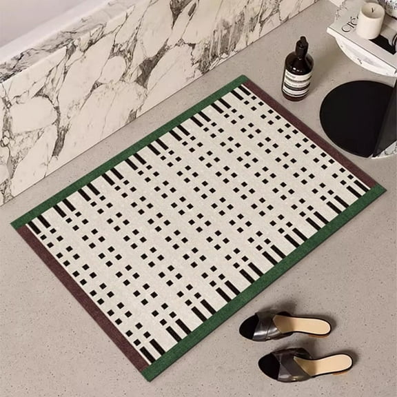 Namzi Bathroom Rug Mat , Non-Slip Plush Shaggy Bath Carpet, Machine Wash Dry, Bath Mats for Bathroom Floor, Tub and Shower, Bathroom Runner Bathmat Accessories Decor 15*23inch (C)