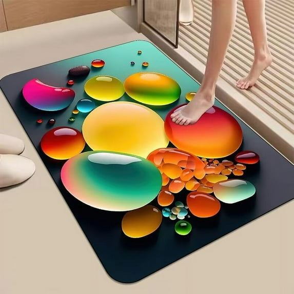 Namzi Bathroom Rug Mat , Non-Slip Plush Shaggy Bath Carpet, Machine Wash Dry, Bath Mats for Bathroom Floor, Tub and Shower, Bathroom Runner Bathmat Accessories Decor 15*23inch (K)
