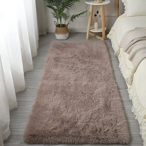 Namzi Bathroom Rug Mat , Non-Slip Plush Shaggy Bath Carpet, Machine Wash Dry, Bath Mats for Bathroom Floor, Tub and Shower, Bathroom Runner Bathmat Accessories Decor 15*47inch (Khaki)