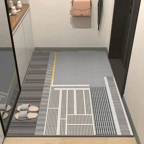 Namzi Bathroom Rug Mat , Non-Slip Plush Shaggy Bath Carpet, Machine Wash Dry, Bath Mats for Bathroom Floor, Tub and Shower, Bathroom Runner Bathmat Accessories Decor, Gray G,16*24inch