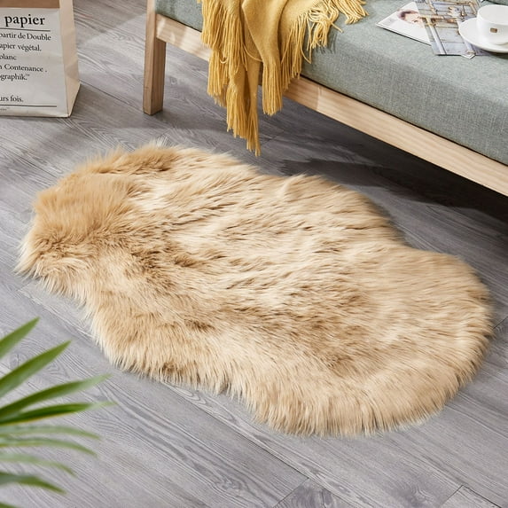 Namzi Bathroom Rug Mat , Non-Slip Plush Shaggy Bath Carpet, Machine Wash Dry, Bath Mats for Bathroom Floor, Tub and Shower, Bathroom Runner Bathmat Accessories Decor 23*35inch (Khaki)