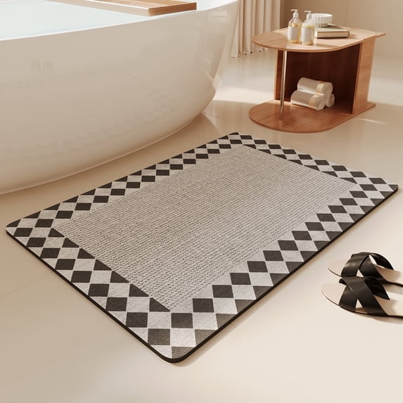 Namzi Bathroom Rug Mat , Non-Slip Plush Shaggy Bath Carpet, Machine Wash Dry, Bath Mats for Bathroom Floor, Tub and Shower, Bathroom Runner Bathmat Accessories Decor 15*24inch (M)
