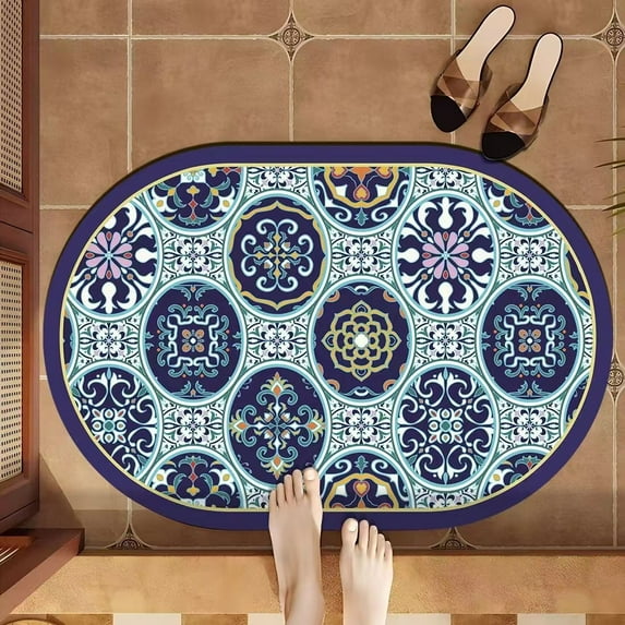 Namzi Bathroom Rug Mat , Non-Slip Plush Shaggy Bath Carpet, Machine Wash Dry, Bath Mats for Bathroom Floor, Tub and Shower, Bathroom Runner Bathmat Accessories Decor 15*23inch (G)