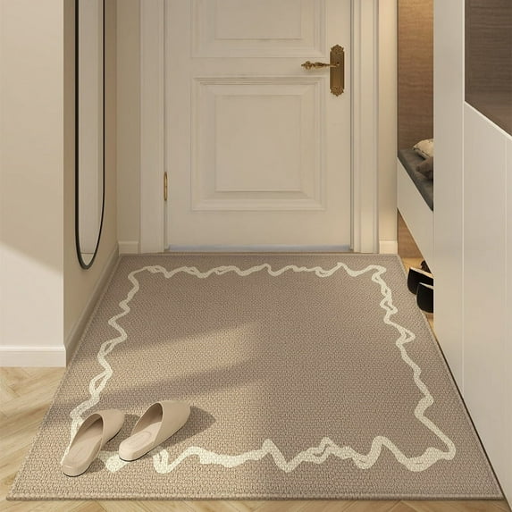 Namzi Bathroom Rug Mat , Non-Slip Plush Shaggy Bath Carpet, Machine Wash Dry, Dark Gold,24*16inch