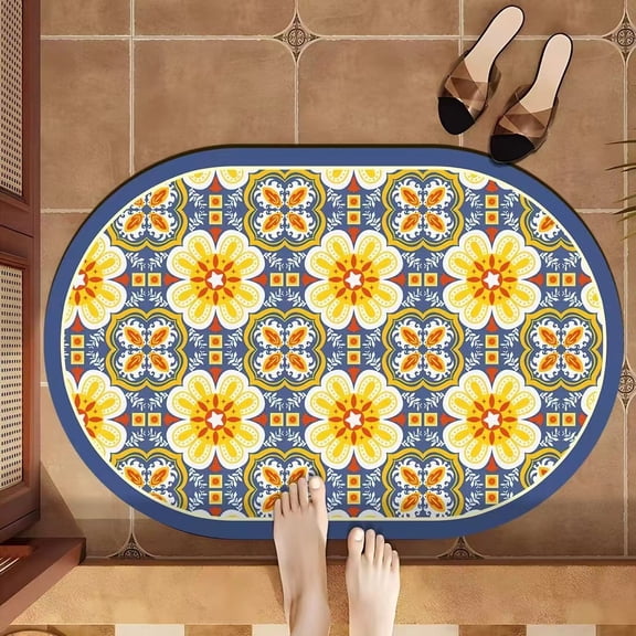 Namzi Bathroom Rug Mat , Non-Slip Plush Shaggy Bath Carpet, Machine Wash Dry, Bath Mats for Bathroom Floor, Tub and Shower, Bathroom Runner Bathmat Accessories Decor 15*23inch (E)