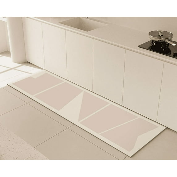 Namzi Bathroom Rug Mat , Non-Slip Plush Shaggy Bath Carpet, Machine Wash Dry, Pink Apricot,24*17inch