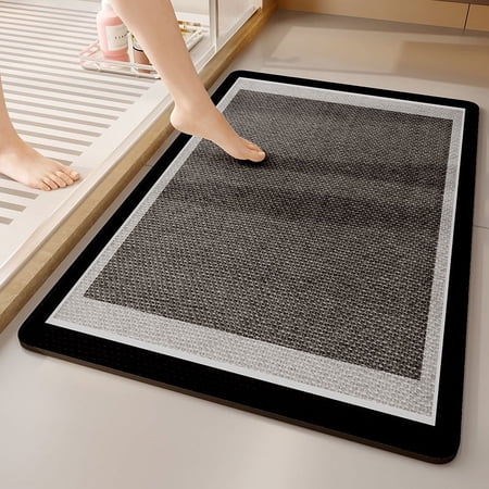 Namzi Bathroom Rug Mat , Non-Slip Plush Shaggy Bath Carpet, Machine Wash Dry, Tenom,16*24inch