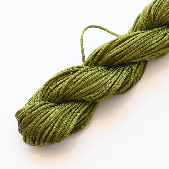 Namzi Beading Cords Threads 25Yards 1mm Polyester Beading Cord, Durable Craft Thread for DIY Jewelry & Bracelet Making,Army Green