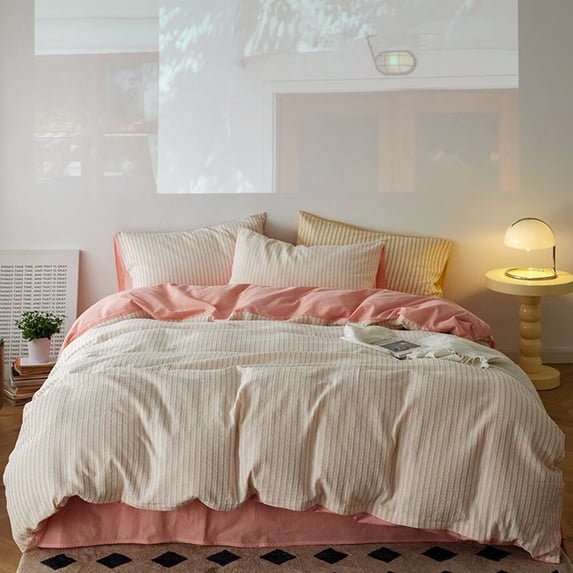 Namzi Bed Sheets Set, Bedding Sheets Pillowcases Kit, Twin Bed Set, Hotel Bedding, Home Decor(Light Pink)