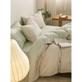 thumbnail image 1 of Namzi Bed Sheets Set, Bedding Sheets Pillowcases Kit, Twin Bed Set, Hotel Bedding, Home Decor(White Green), 1 of 4