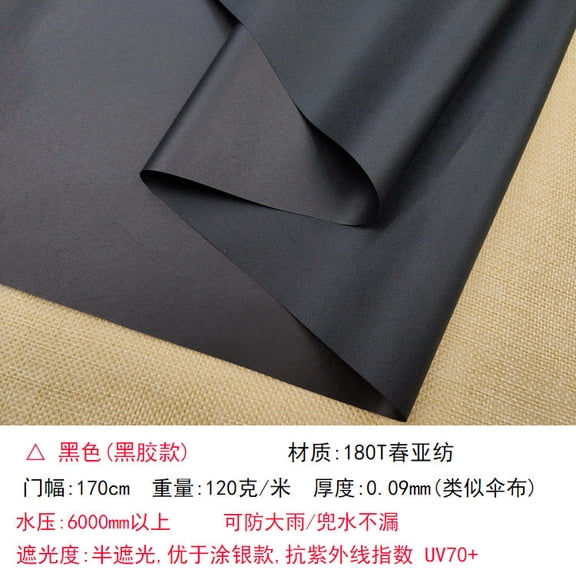 Namzi Black Glue Coated Waterproof Fabric,39*67in Black Light and Soft Sunshade Fabric for Outdoor Sun Protection and Dust Prevention,Tent,Umbrella Fabric Material