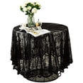 thumbnail image 1 of Namzi Black Lace Tablecloth Embroidered Elegant Floral Patterns Table Cloth Round Overlay Table Cover for Wedding Party Holiday Long Dinner Home Decor(Round-60, Black), 1 of 5