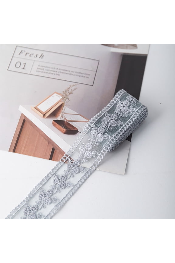 Blue Embroidered Lace Trimmings,540*1.57 Inch Mesh Lace Trim for Clothing Accessories,Pajamas,Cuffs,Curtains,Tablecloth,Home Textiles and Decoration