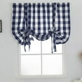 thumbnail image 1 of Namzi Blue and White Buffalo Check Tie Up Curtains Farmhouse Thermal Insulated Window Adjustable Balloon Curtain Shade for Small Window (24" x 47", Blue), 1 of 5