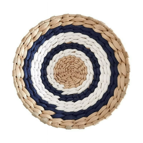 Namzi Boho Wall Basket ,Seagrass Rattan Wicker Boho Wall Decor, Eco-Friendly Round Wall Art for Farmhouse Bedroom Living Room Display Table Settings Kitchen Home (Style M)