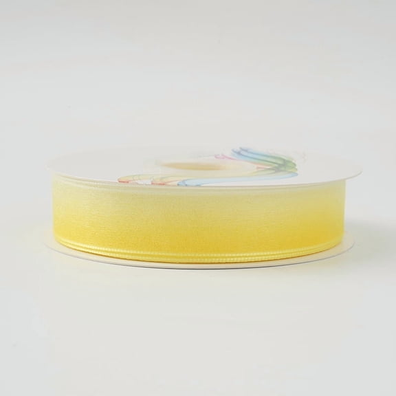 Namzi Bouquet Ribbon Wrap, Colored Ribbon, yellow Polyester Ribbon, 2cm x 50yd (0.79in x 1800in), 2 Rolls Ribbon for Gift Wrapping, for Arrangement & Crafts,
