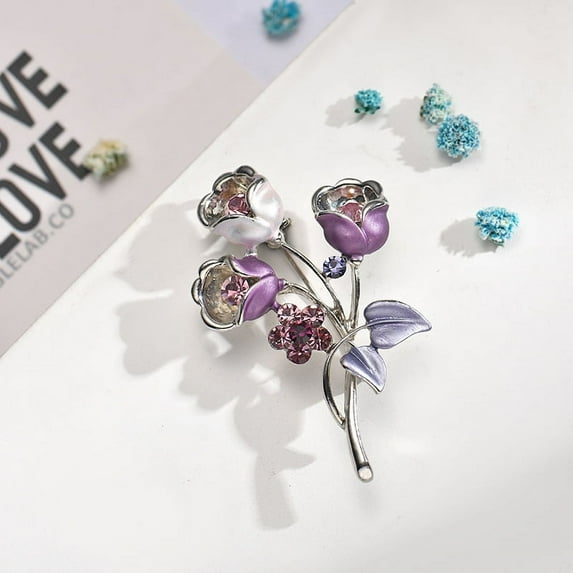 Namzi Brooches Pins Vintage Brooches Green Enamel Brooch Fashion Plant Flowers Brooch Pins Fashion Jewelry Accessories for Women Gift,B16
