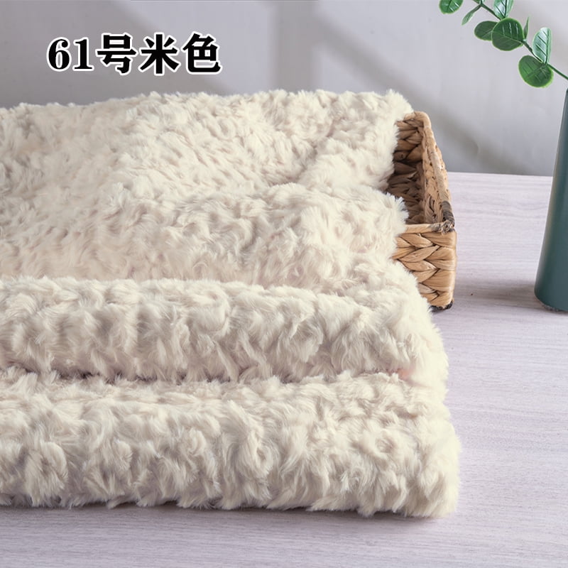 Namzi Brushed Rabbit Fur Fabric,36*63 Inch Soft and Fluffy Faux Fur Fabric for DIY Craft Sewing Projects,Costume,Gloves,Scarves,Home Decoration,Beige B