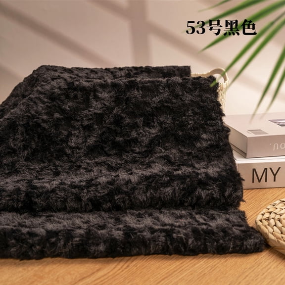 Namzi Brushed Rabbit Fur Fabric,36*63 Inch Soft and Fluffy Faux Fur Fabric for DIY Craft Sewing Projects,Costume,Gloves,Scarves,Home Decoration,Black A