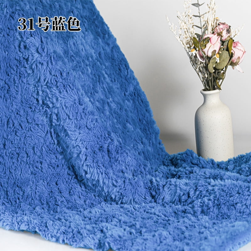 Namzi Brushed Rabbit Fur Fabric,36*63 Inch Soft and Fluffy Faux Fur Fabric for DIY Craft Sewing Projects,Costume,Gloves,Scarves,Home Decoration,Blue B