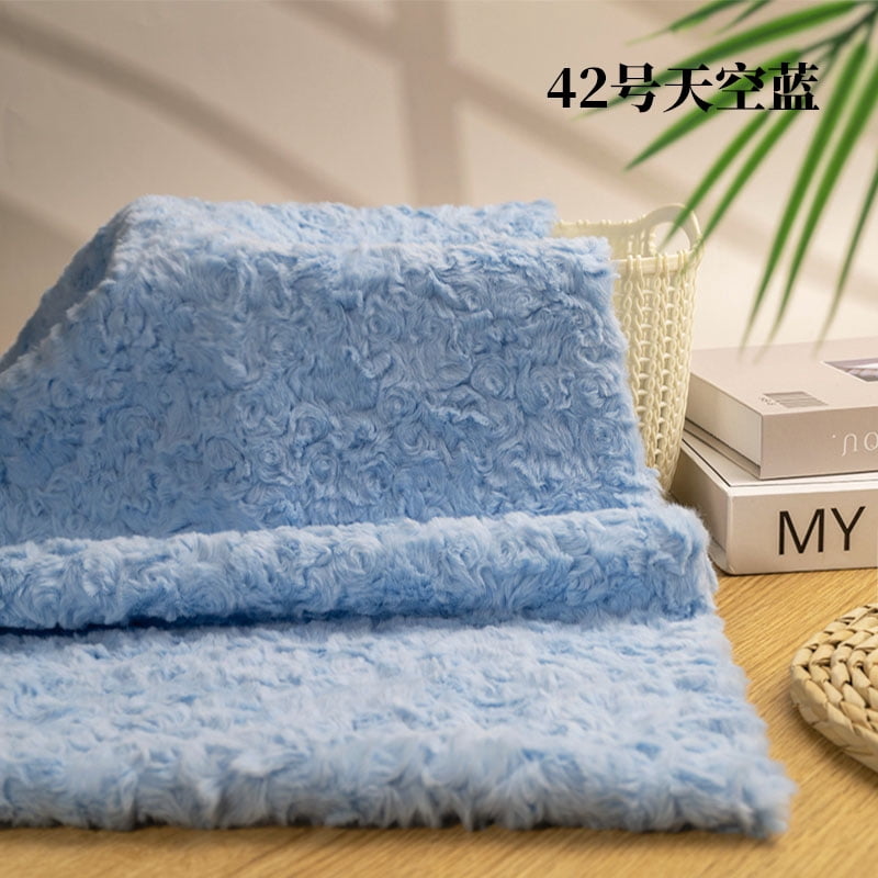 Namzi Brushed Rabbit Fur Fabric,36*63 Inch Soft and Fluffy Faux Fur Fabric for DIY Craft Sewing Projects,Costume,Gloves,Scarves,Home Decoration,Blue C