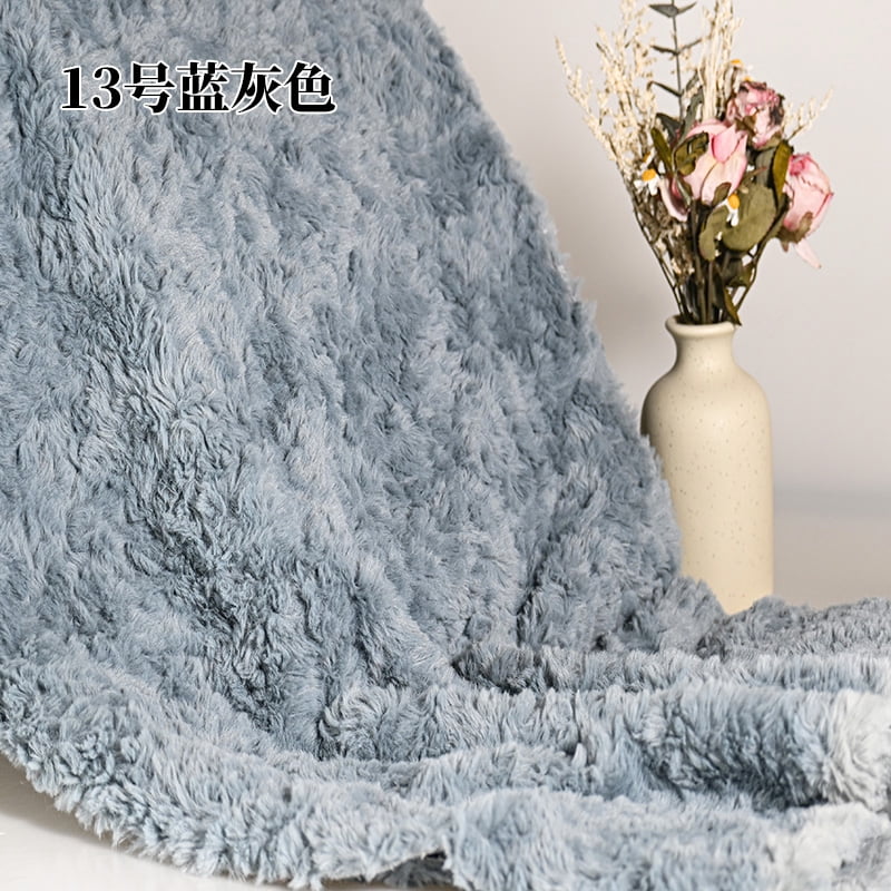Namzi Brushed Rabbit Fur Fabric,36*63 Inch Soft and Fluffy Faux Fur Fabric for DIY Craft Sewing Projects,Costume,Gloves,Scarves,Home Decoration,Blue Grey