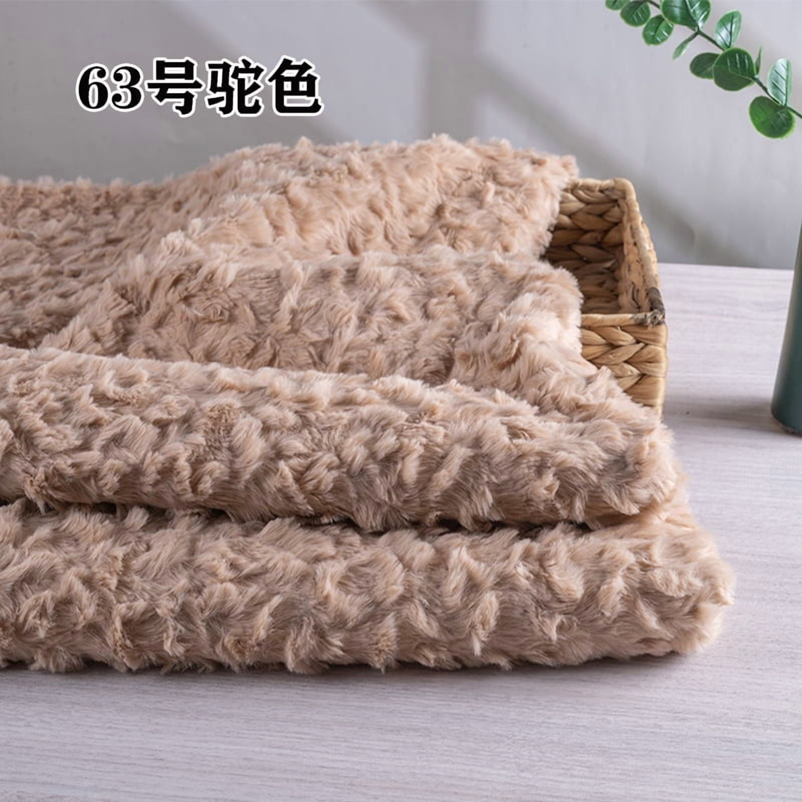 Namzi Brushed Rabbit Fur Fabric,36*63 Inch Soft and Fluffy Faux Fur Fabric for DIY Craft Sewing Projects,Costume,Gloves,Scarves,Home Decoration,Camel Color