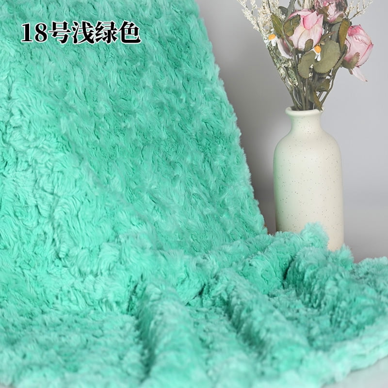Namzi Brushed Rabbit Fur Fabric,36*63 Inch Soft and Fluffy Faux Fur Fabric for DIY Craft Sewing Projects,Costume,Gloves,Scarves,Home Decoration,Cyan Green