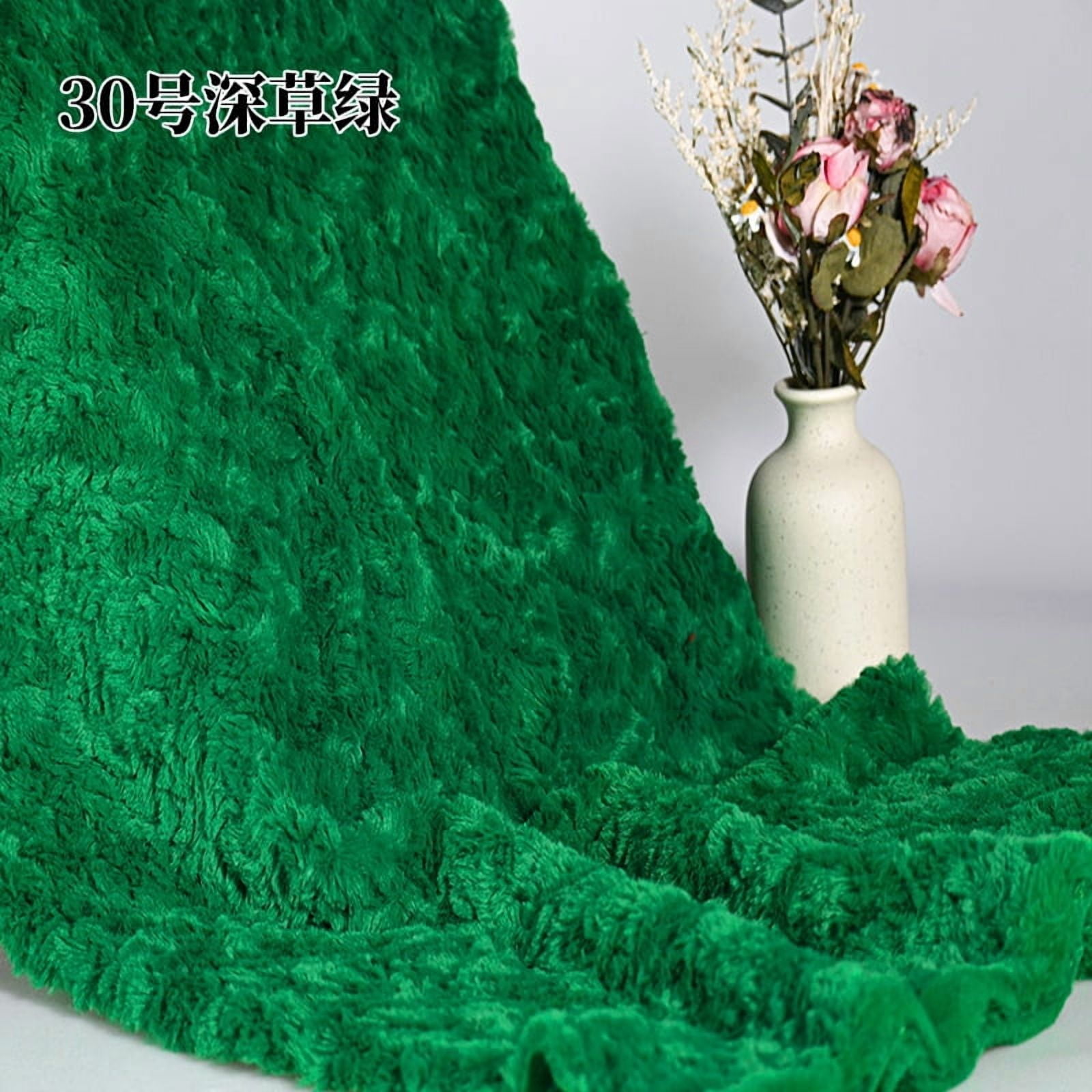 Namzi Brushed Rabbit Fur Fabric,36*63 Inch Soft and Fluffy Faux Fur Fabric for DIY Craft Sewing Projects,Costume,Gloves,Scarves,Home Decoration,Dark Green A