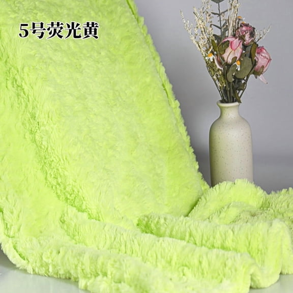 Namzi Brushed Rabbit Fur Fabric,36*63 Inch Soft and Fluffy Faux Fur Fabric for DIY Craft Sewing Projects,Costume,Gloves,Scarves,Home Decoration,Fluorescent Yellow