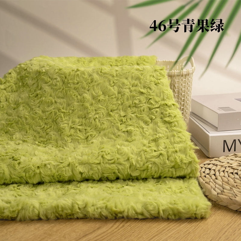 Namzi Brushed Rabbit Fur Fabric,36*63 Inch Soft and Fluffy Faux Fur Fabric for DIY Craft Sewing Projects,Costume,Gloves,Scarves,Home Decoration,Green B