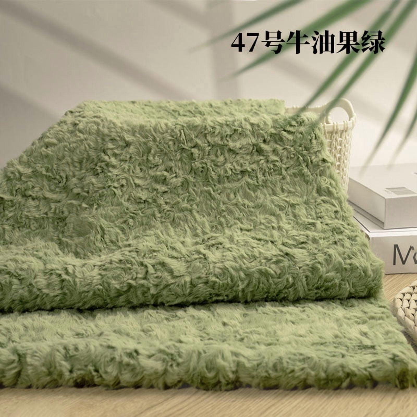 Namzi Brushed Rabbit Fur Fabric,36*63 Inch Soft and Fluffy Faux Fur Fabric for DIY Craft Sewing Projects,Costume,Gloves,Scarves,Home Decoration,Green C