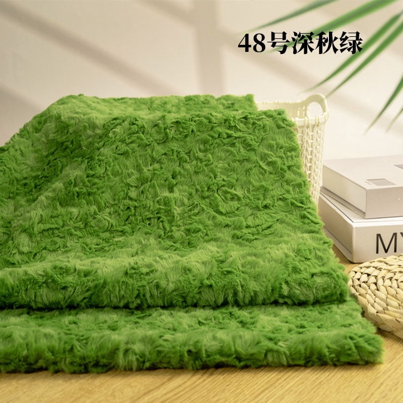 Namzi Brushed Rabbit Fur Fabric,36*63 Inch Soft and Fluffy Faux Fur Fabric for DIY Craft Sewing Projects,Costume,Gloves,Scarves,Home Decoration,Green D