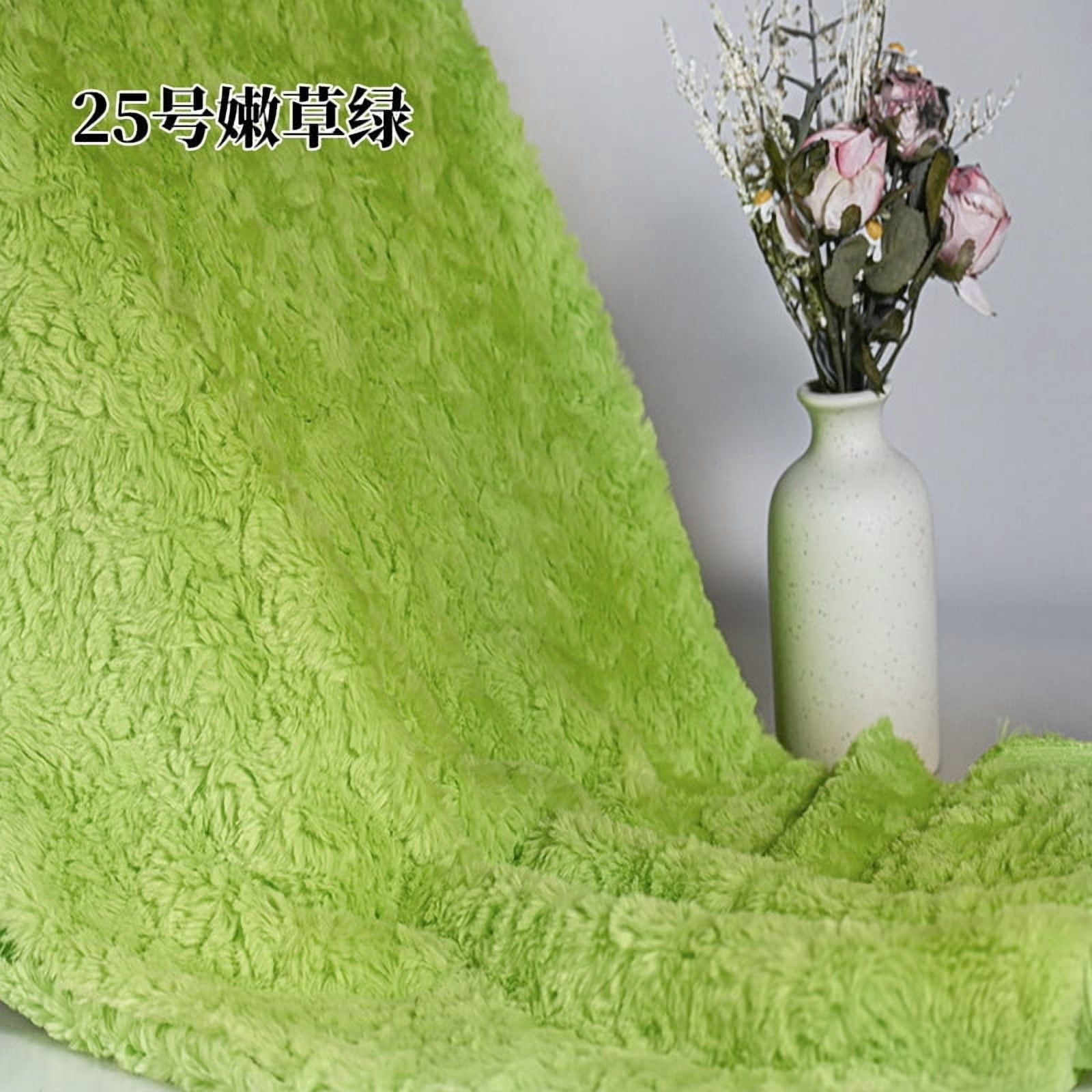 Namzi Brushed Rabbit Fur Fabric,36*63 Inch Soft and Fluffy Faux Fur Fabric for DIY Craft Sewing Projects,Costume,Gloves,Scarves,Home Decoration,Green A