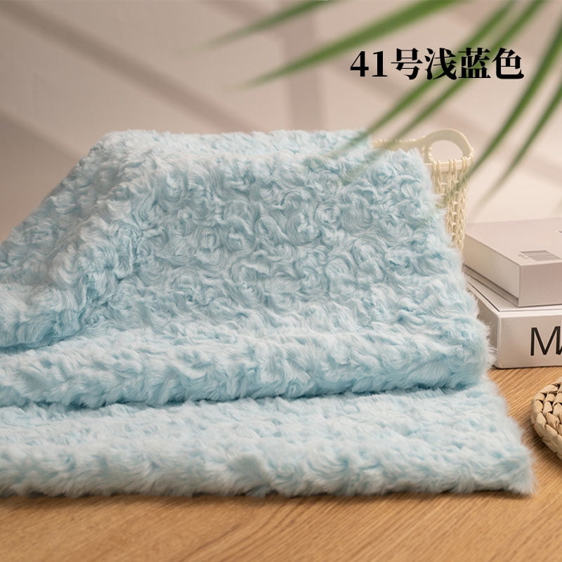 Namzi Brushed Rabbit Fur Fabric,36*63 Inch Soft and Fluffy Faux Fur Fabric for DIY Craft Sewing Projects,Costume,Gloves,Scarves,Home Decoration,Light Blue