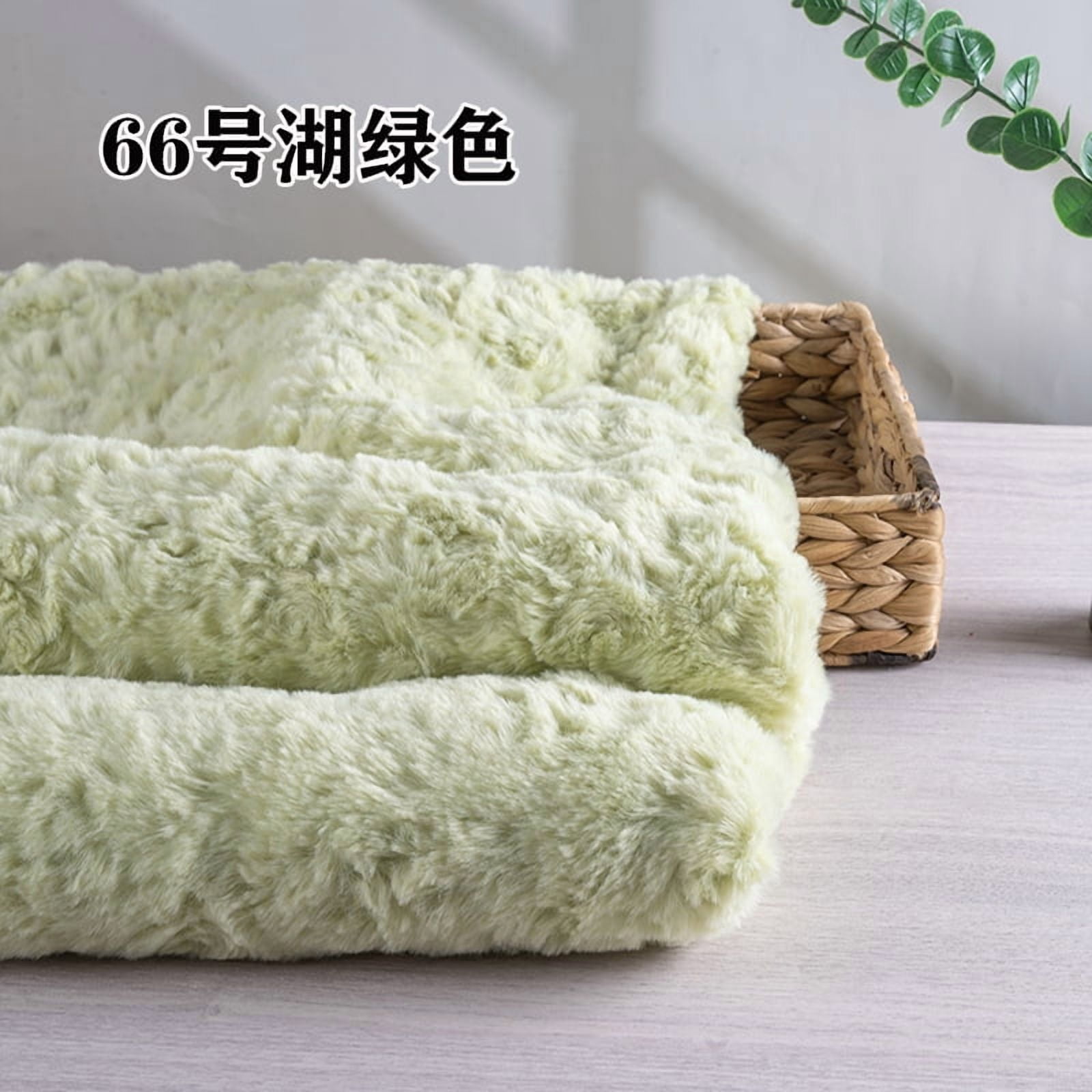 Namzi Brushed Rabbit Fur Fabric,36*63 Inch Soft and Fluffy Faux Fur Fabric for DIY Craft Sewing Projects,Costume,Gloves,Scarves,Home Decoration,Light Green